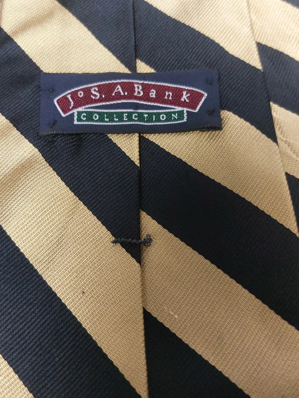 Jos. A. Bank Vintage Black and Gold Diagonal Stripe Tie